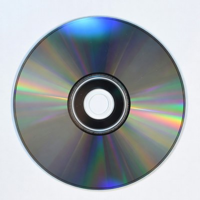 Shiny CD Disc on White Background