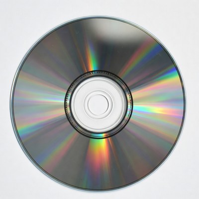 Shiny CD Disc on White Background
