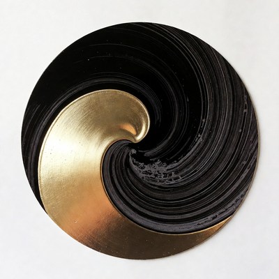 Black and Gold Yin Yang Symbol