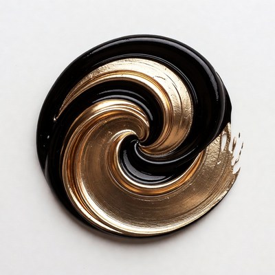 Black and Gold Swirling Paint