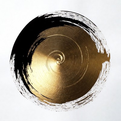 Black and Gold Spiral Art