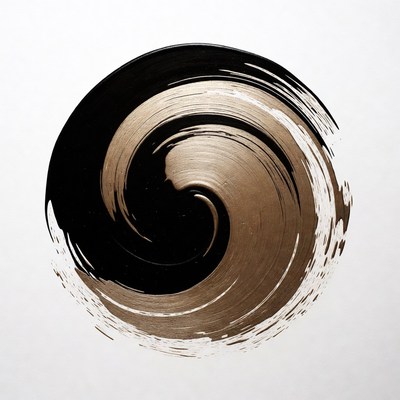 Black and Gold Swirl Abstract Art