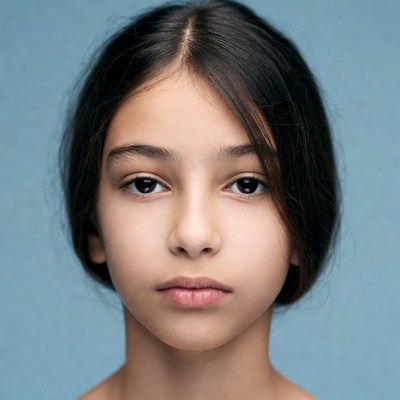 Young girl with dark hair portrait