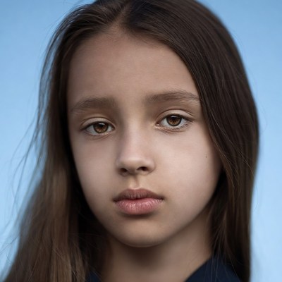 Girl with long brown hair