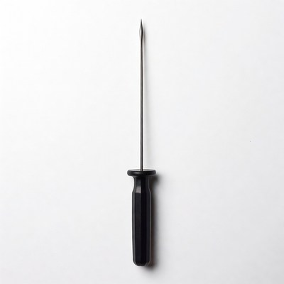 Black Needle Tool on White Background