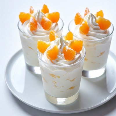 Three Mandarin Orange Parfaits