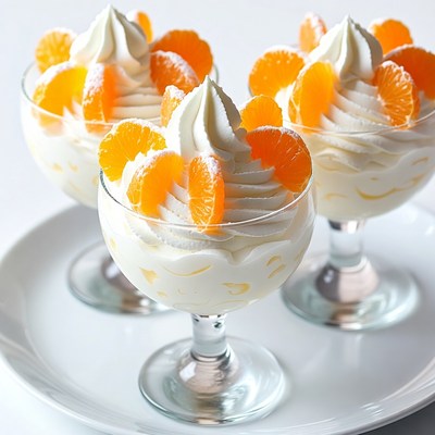 Mandarin Orange Cream Desserts in Glasses