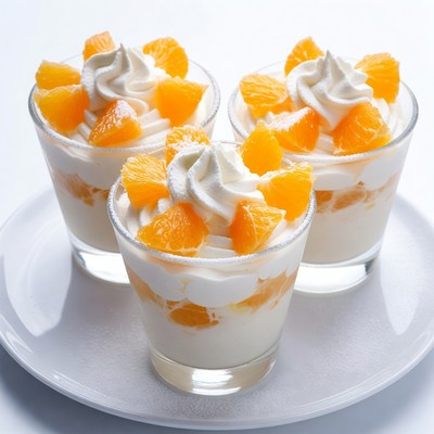 Three Mandarin Orange Yogurt Parfaits