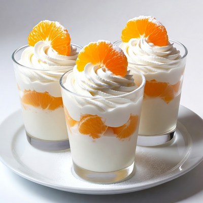 Three Orange Creamsicle Parfaits