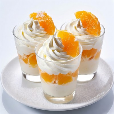 Three Mandarin Orange Parfaits