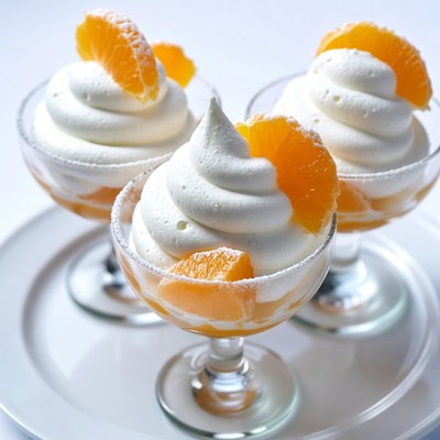Three Whipped Cream Orange Desserts
