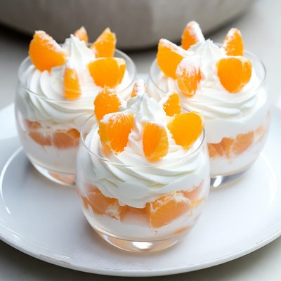 Orange Segments Whipped Cream Parfaits