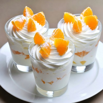 Three Orange Cream Desserts