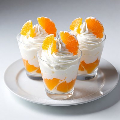 Three Orange Cream Desserts