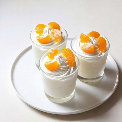 Three Mandarin Orange Cream Desserts