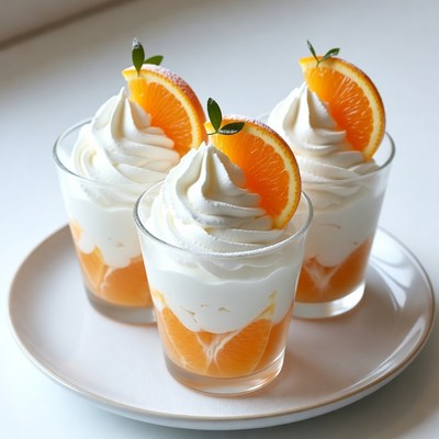 Three Orange Whipped Cream Desserts