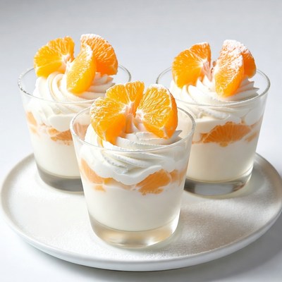 Three Orange Cream Desserts