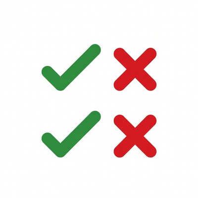 Green Checkmarks and Red X Marks
