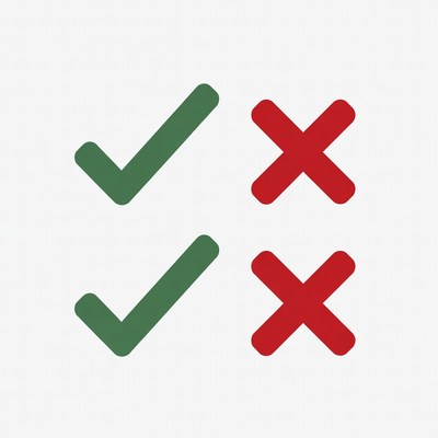 Green Checkmarks and Red X Marks
