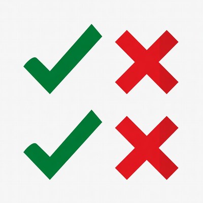 Green Checkmark and Red X Icons