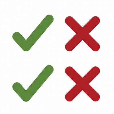 Green Check and Red X Icons