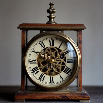 Vintage Brass Skeleton Clock