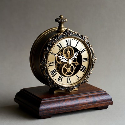 Brass Pocket Watch with Exposed Gears