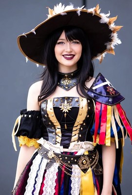 Woman in pirate cosplay costume