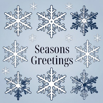 Seasons Greetings Snowflakes Illustration