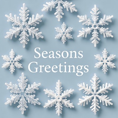 Snowflakes with Seasons Greetings