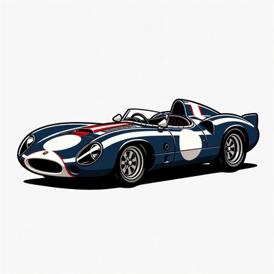 Classic Lotus Racing Car Illustration