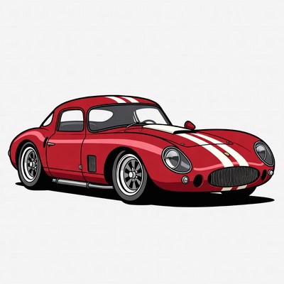 Red Race Car Illustration