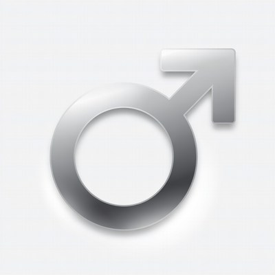 Silver Male Symbol Icon