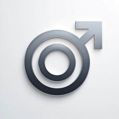3D Male Symbol with Arrow