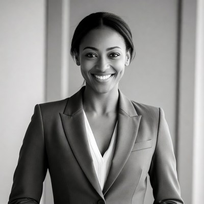 Smiling African-American woman in suit