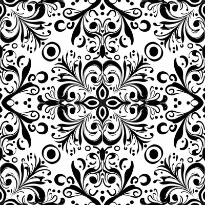 Black and White Floral Pattern