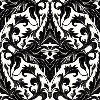 Black Ornate Floral Pattern