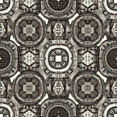 Black and White Geometric Circle Pattern