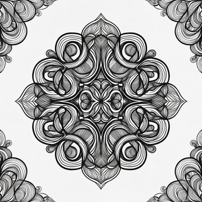 Black Ornate Mandala Pattern