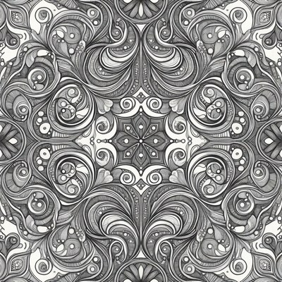 Black and White Mandala Pattern