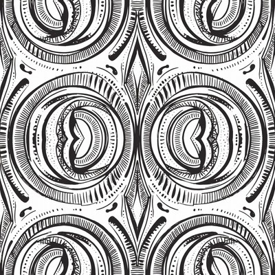 Black Swirling Abstract Pattern