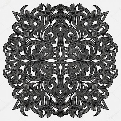 Black Ornate Floral Mandala