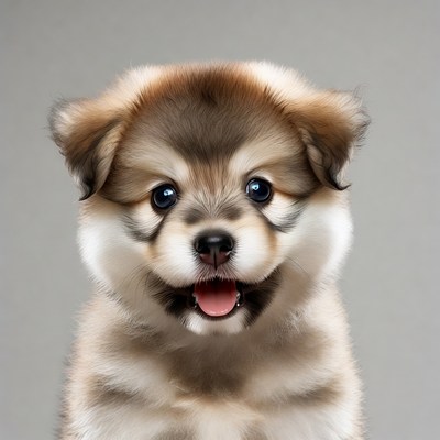 Cute fluffy husky puppy