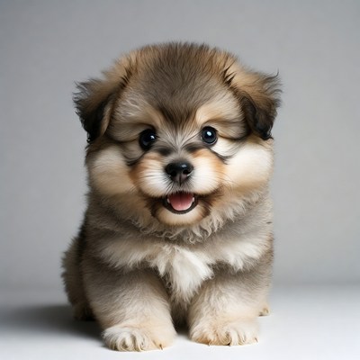 Fluffy Pomeranian Puppy Smiling