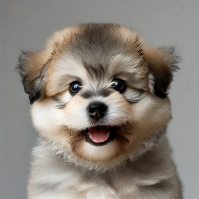 Fluffy Pomeranian Puppy Smiling