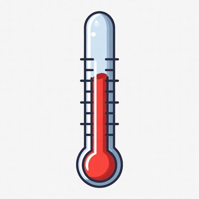 Red High Temperature Thermometer Icon