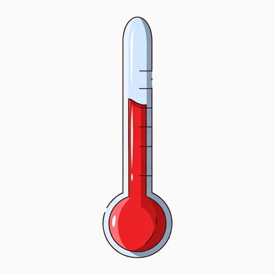 Red Cartoon Thermometer