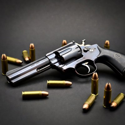 Smith & Wesson Model 29 revolver with bullets