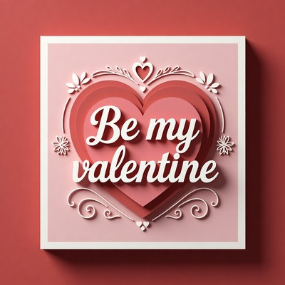 Be My Valentine Paper Cut Heart