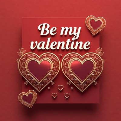 Be My Valentine Hearts Illustration